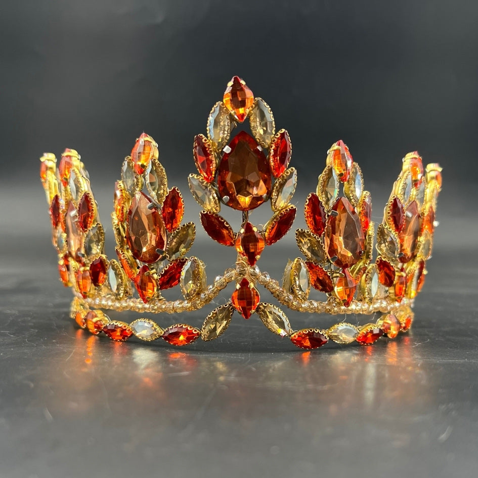 Pack mariage bijoux et couronne dorée orange