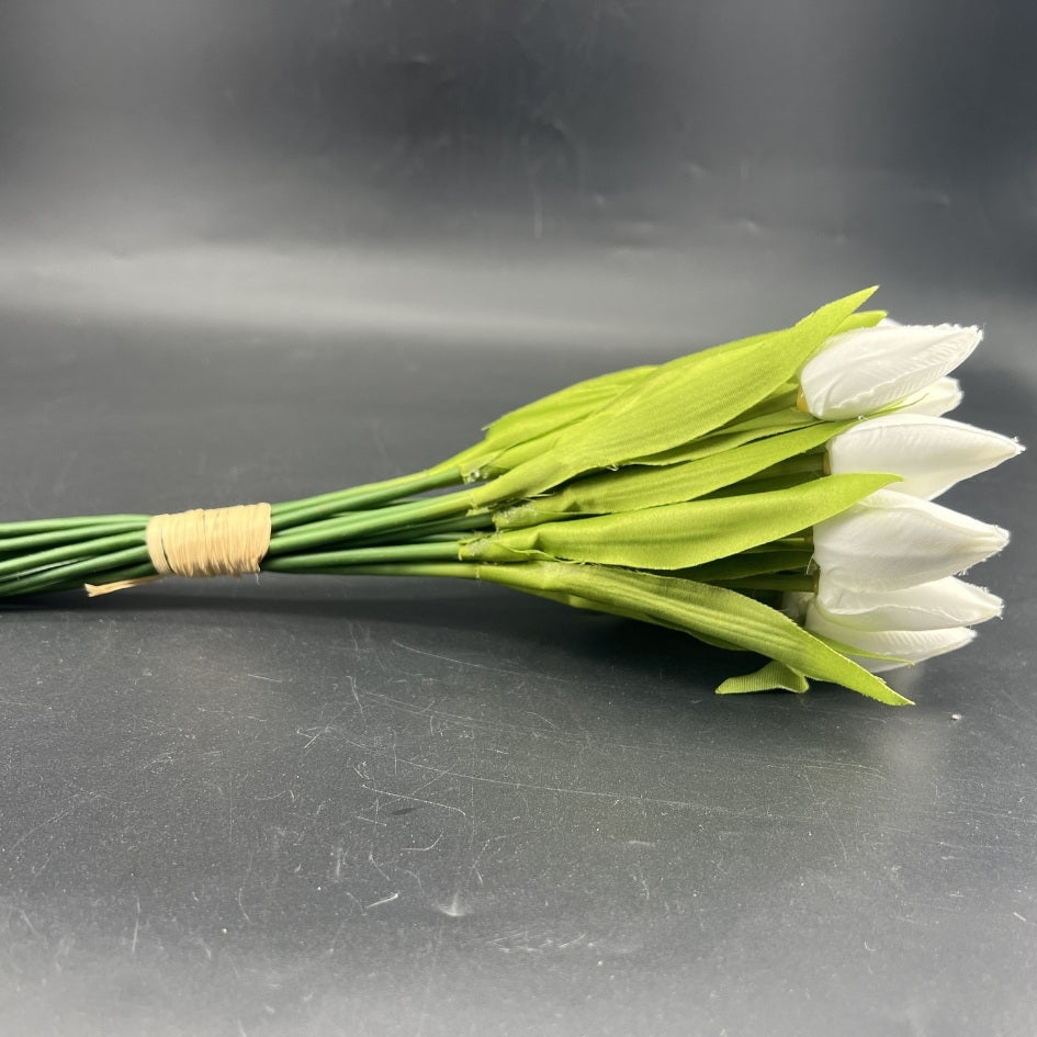 Bouquet fleurs blanches artificielles élégant