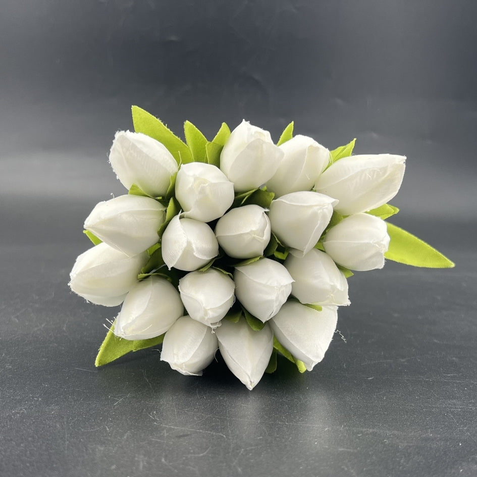 Bouquet fleurs blanches artificielles élégant