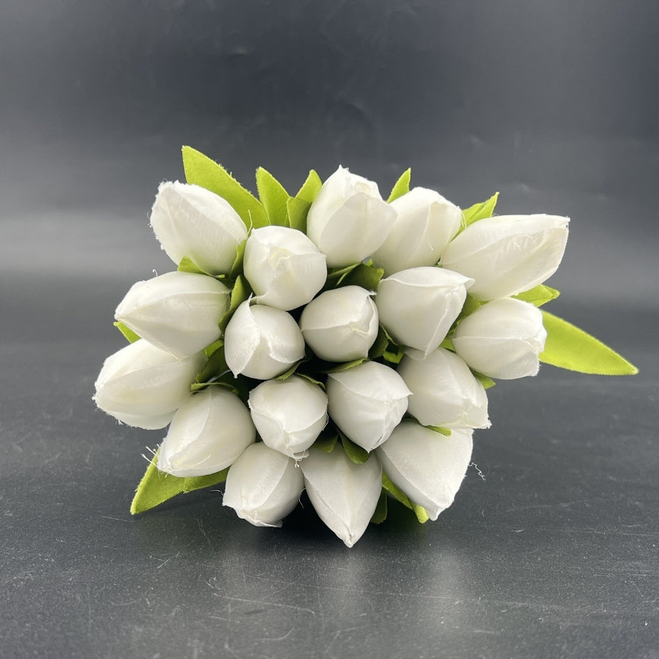 Bouquet fleurs blanches artificielles élégant