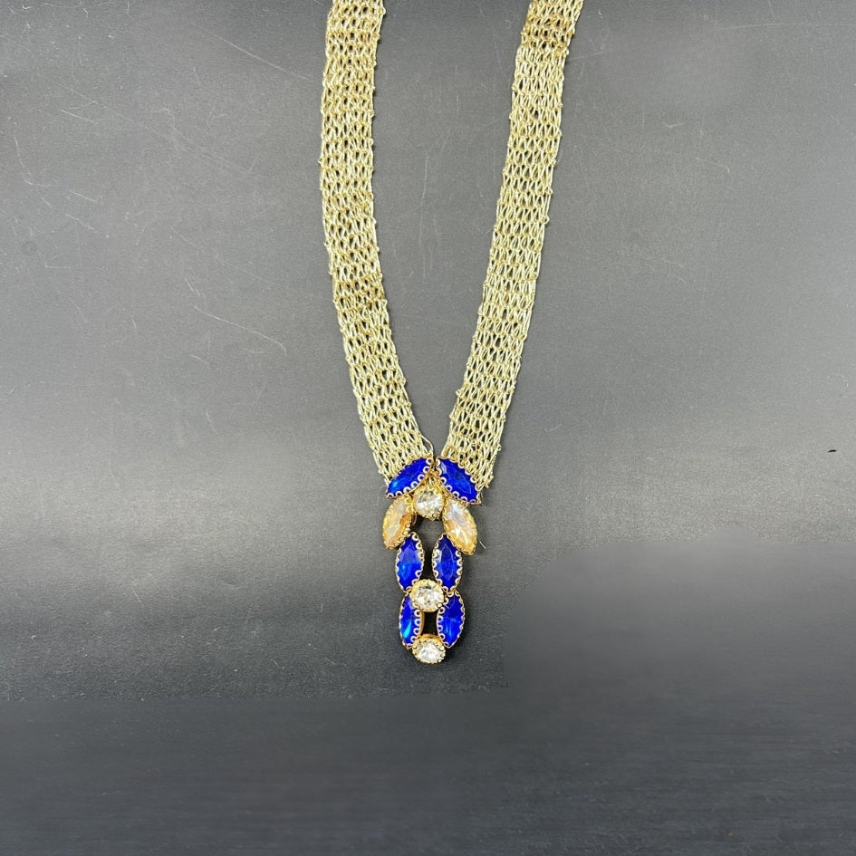 Pack mariage couronne dorée pierres bleu royal