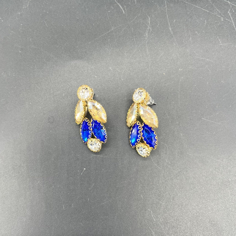 Pack mariage couronne dorée pierres bleu royal