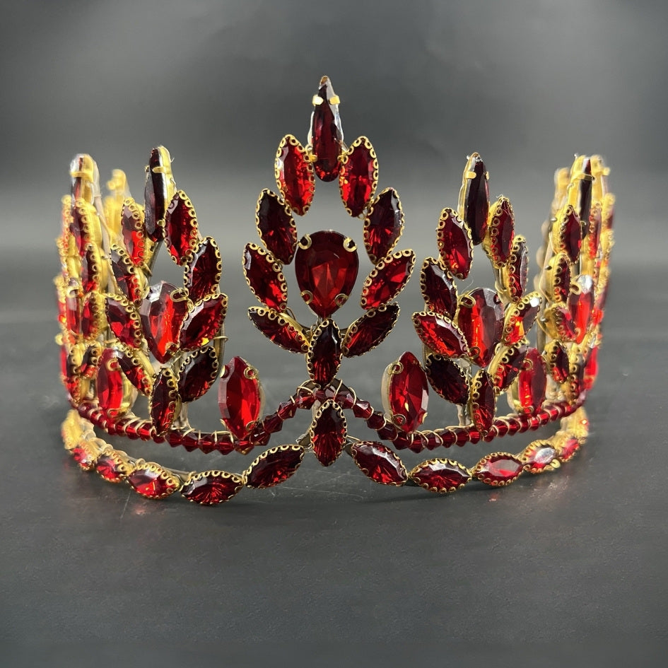 Pack mariage couronne rouge et dorée cristaux
