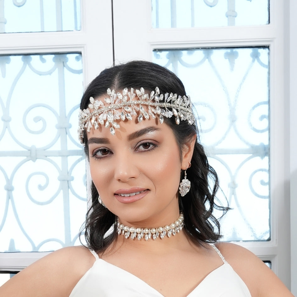 Broche de Mariage Blanche pour Cheveux Inspiration Florale