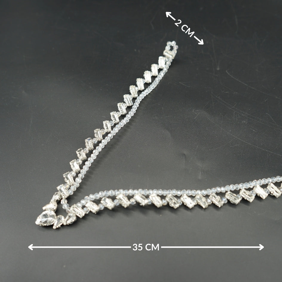 Broche de Mariage Blanche pour Cheveux en Cristaux