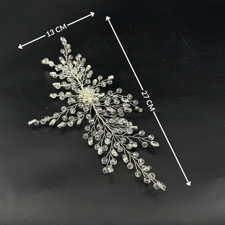 Accessoire cheveux mariage perles cristal argenté
