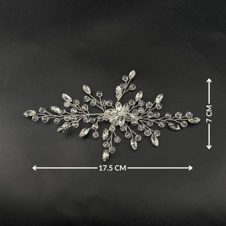 Accessoire cheveux argenté cristaux mariage