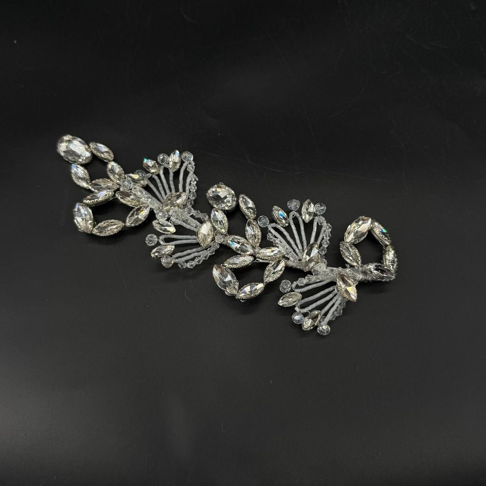 Bijou de Cheveux Argenté Cristaux Élégance Mariage