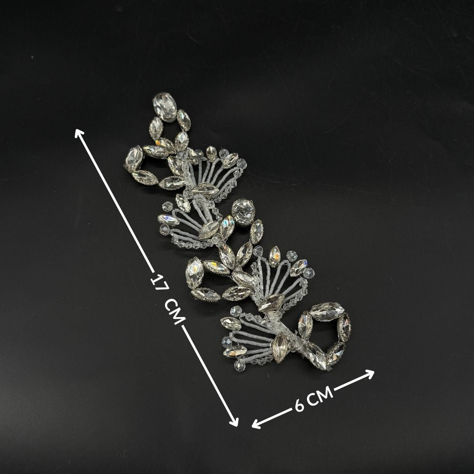 Bijou de Cheveux Argenté Cristaux Élégance Mariage