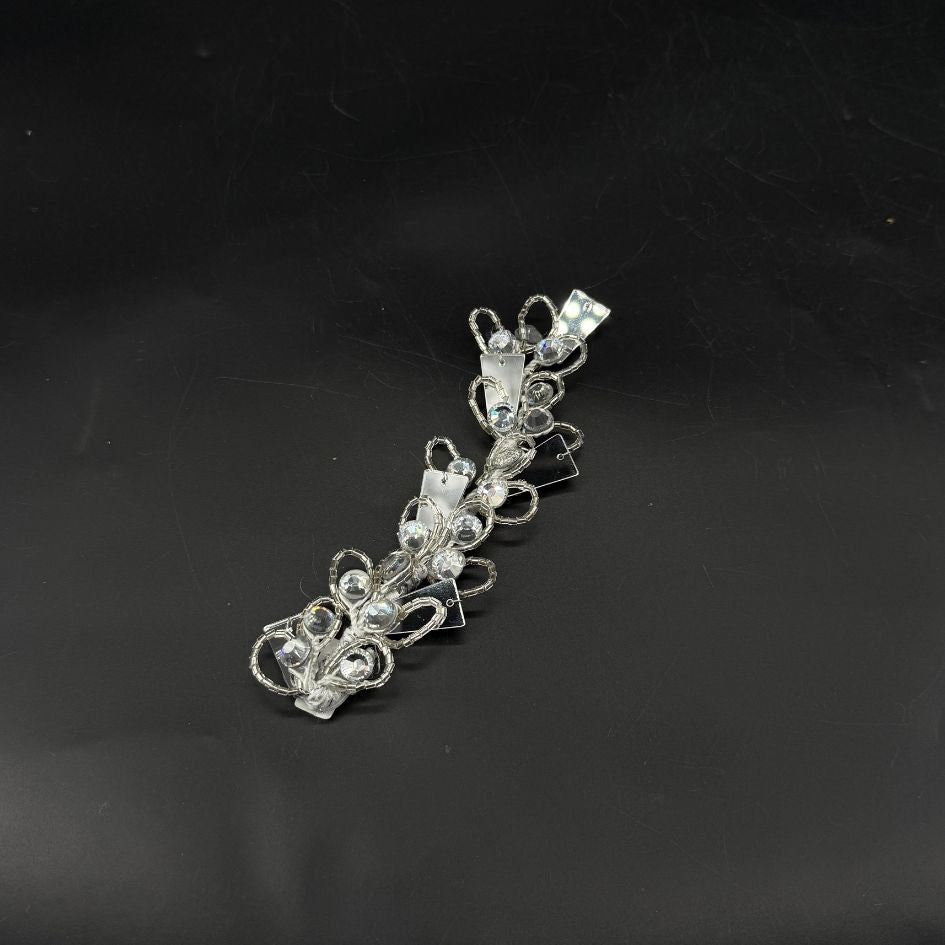Barrette à Cheveux Argentée Cristaux Élégance Femme