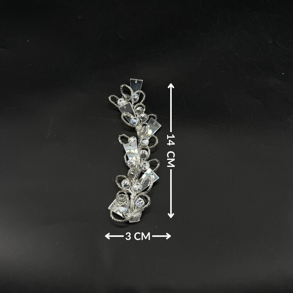 Barrette à Cheveux Argentée Cristaux Élégance Femme