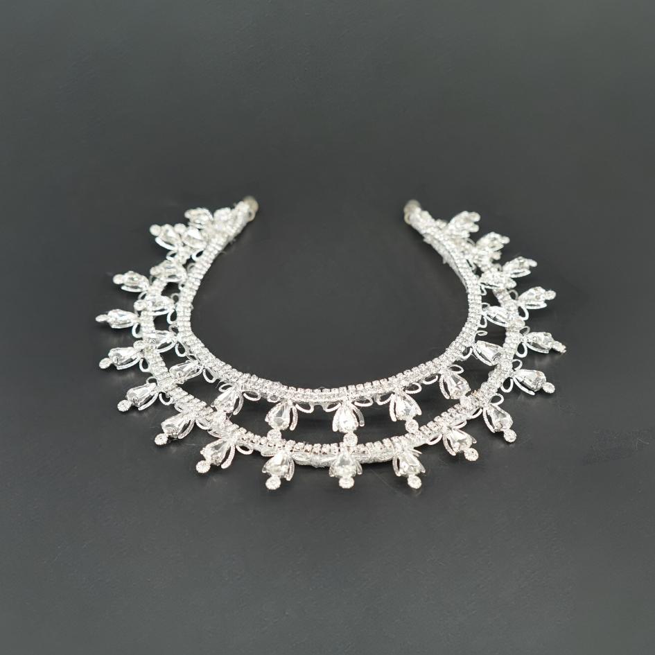 Couronne de mariage modelé double couleur blanc