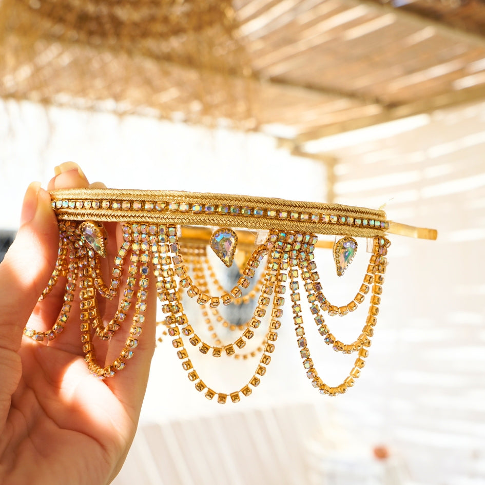 Bandeau cheveux de mariage couleur d'orée