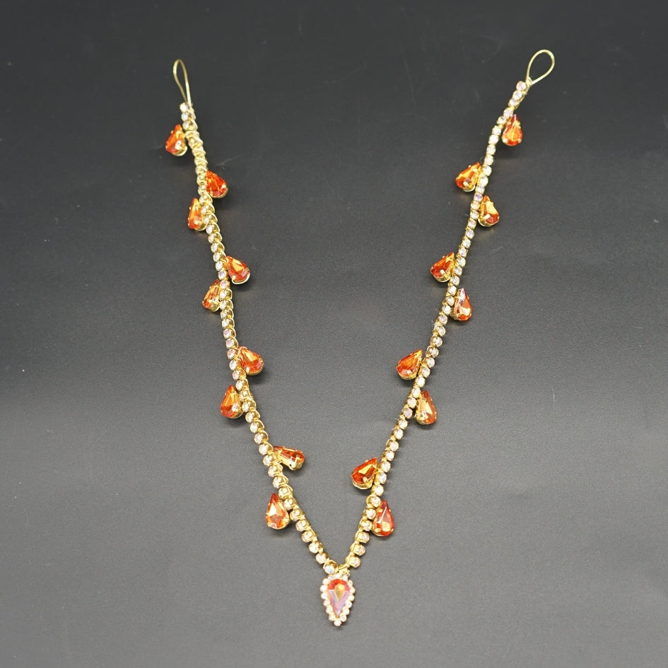 Bijou de tête orange pour mariée élégante  style royal