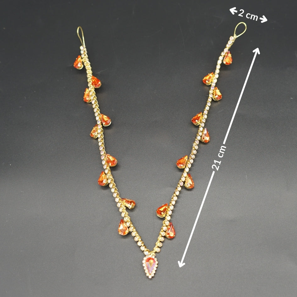 Bijou de tête orange pour mariée élégante  style royal