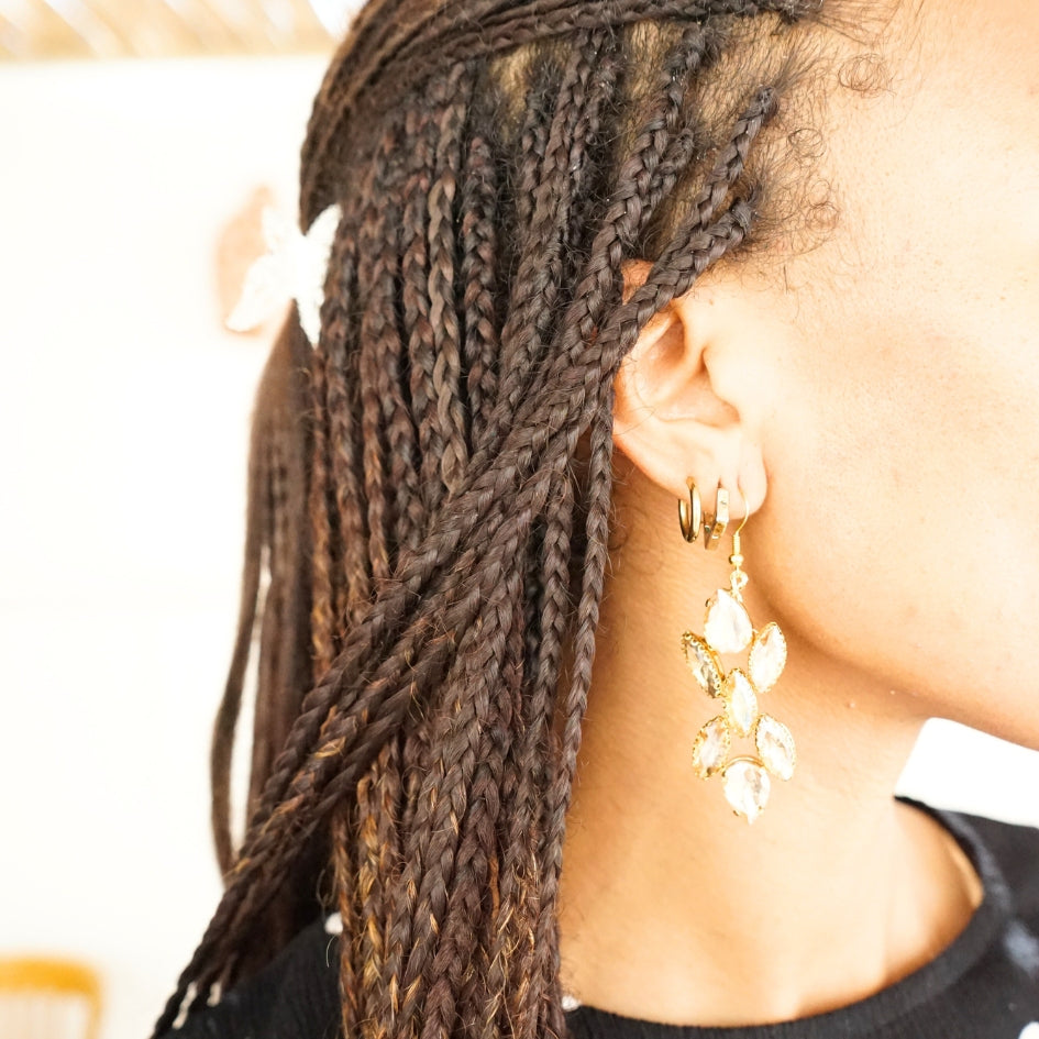 Boucle d'oreille d'orée  de mariage modèle pendentif