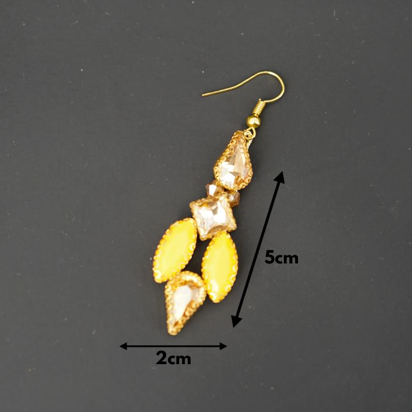 Boucles d'oreilles de mariée Couleur jaune, accessoires mariée, boucles d'oreilles de mariée, boucles d'oreilles de mariage, boucles d'oreilles en cristal, boucles d'oreilles délicates