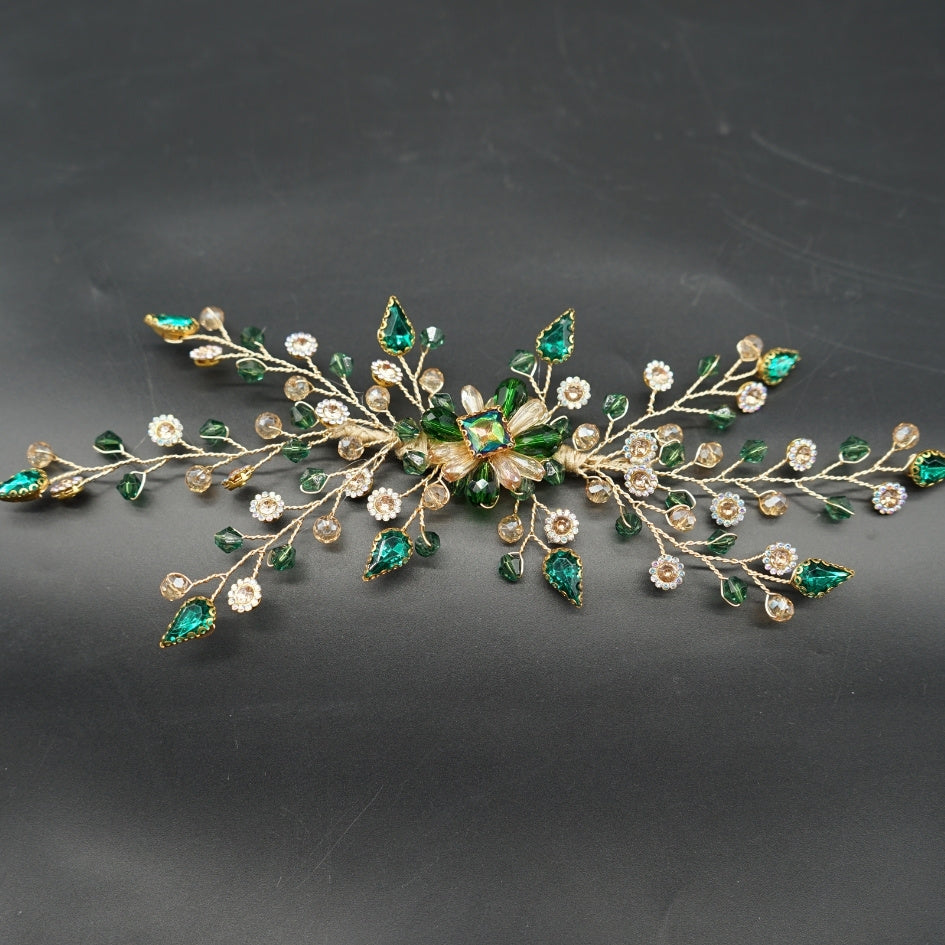 Broche Vert style fleur