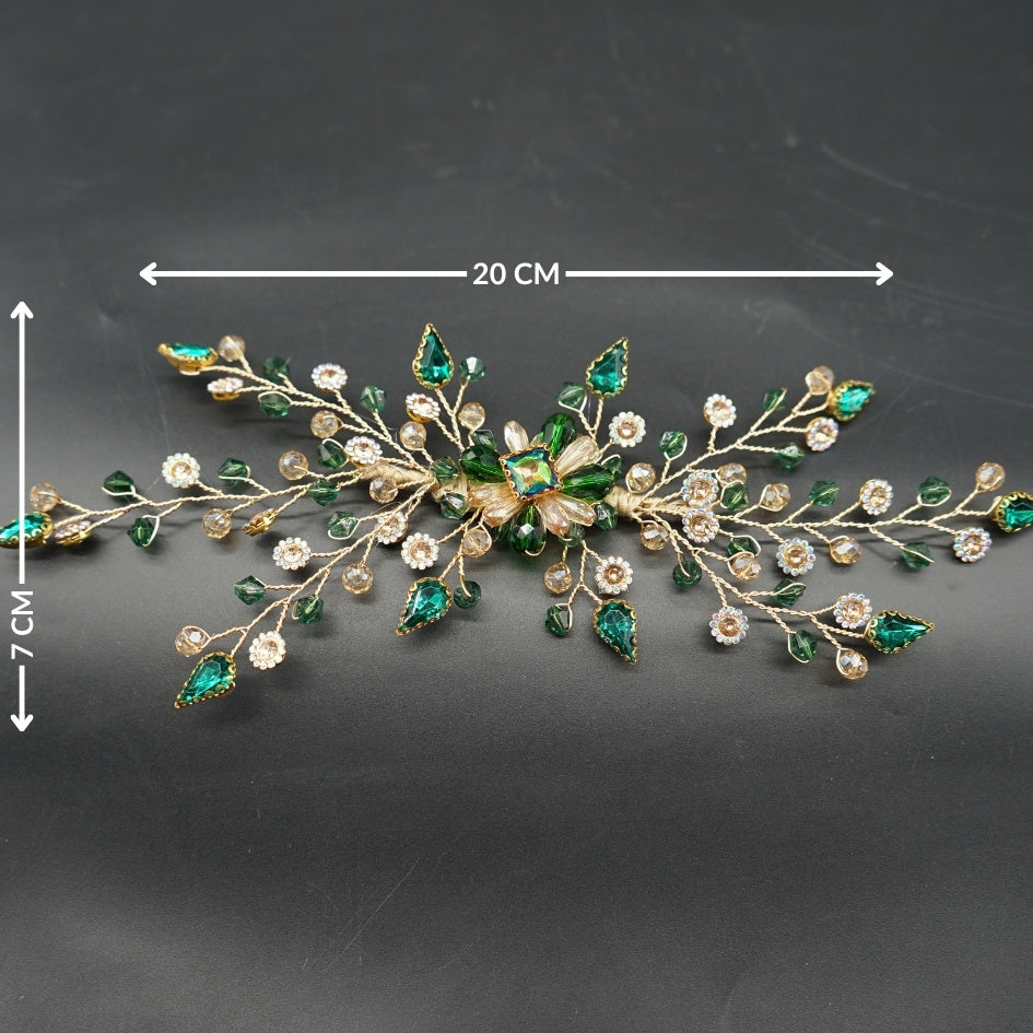 Broche Vert style fleur