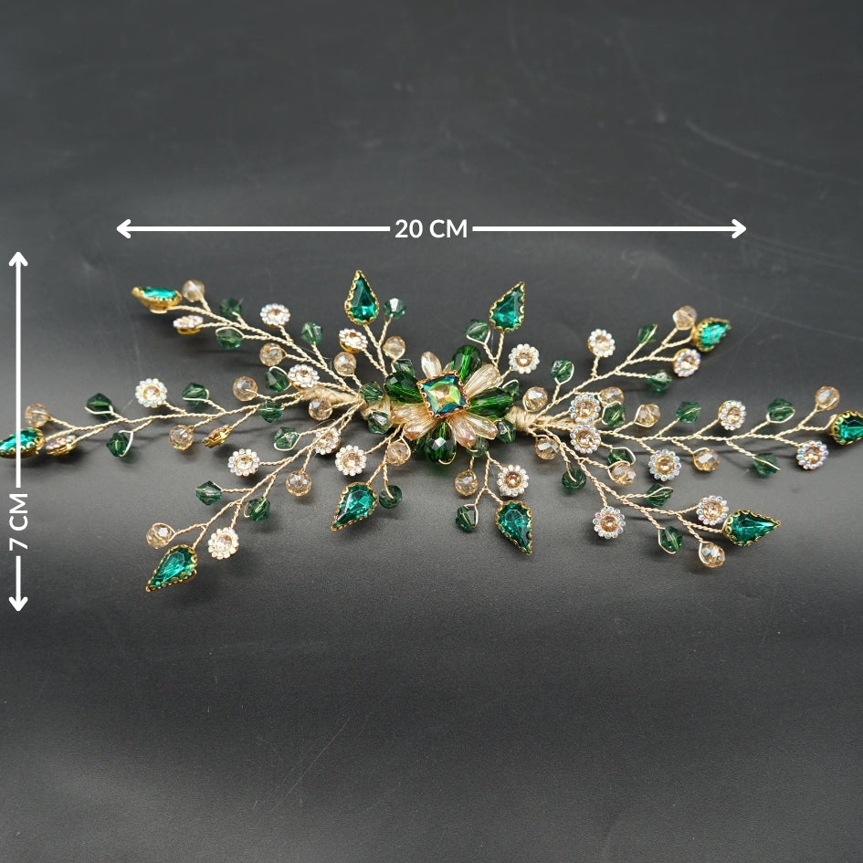 Broche Vert style fleur