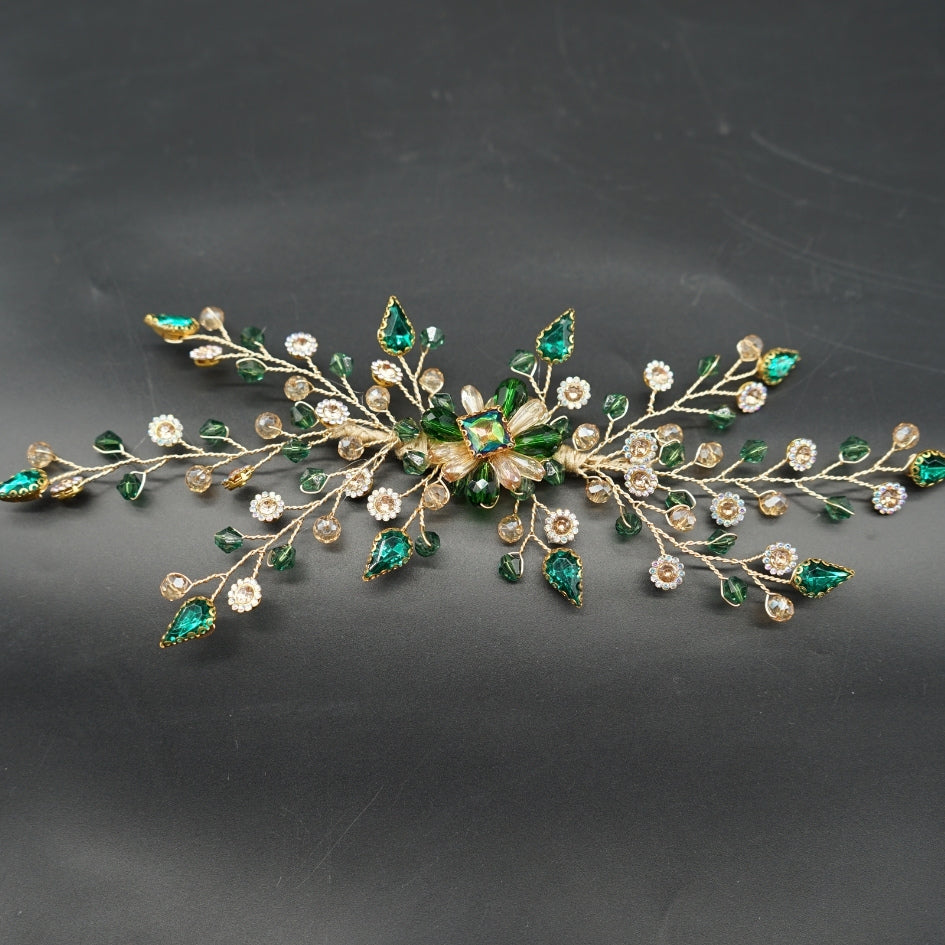 Broche Vert style fleur
