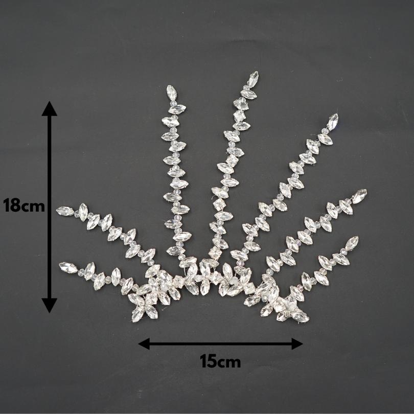 Grand broche de mariée, accessoires de cheveux de mariée avec strass en cristal pour bijoux de mariée, de demoiselle d'honneur ou de demoiselle d'honneur
