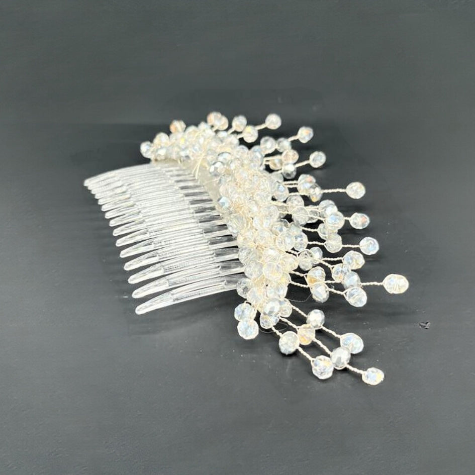 Broche blanc modèle Peigne en cristal