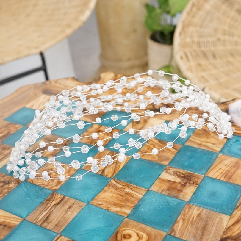 Broche blanc modèle bandeau