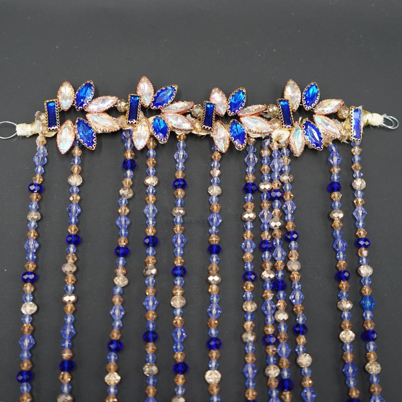 Peigne en perles bleu et dorée de cheveux mariée, Peigne de mariage, Peigne à cheveux perle Morceau de cheveux de mariage, Coiffe de mariée, Accessoires de cheveux de mariée, Bijoux de cheveux de mariage