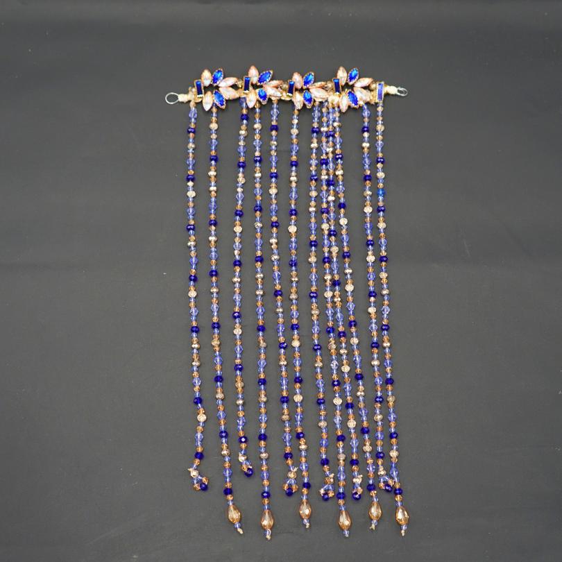 Peigne en perles bleu et dorée de cheveux mariée, Peigne de mariage, Peigne à cheveux perle Morceau de cheveux de mariage, Coiffe de mariée, Accessoires de cheveux de mariée, Bijoux de cheveux de mariage