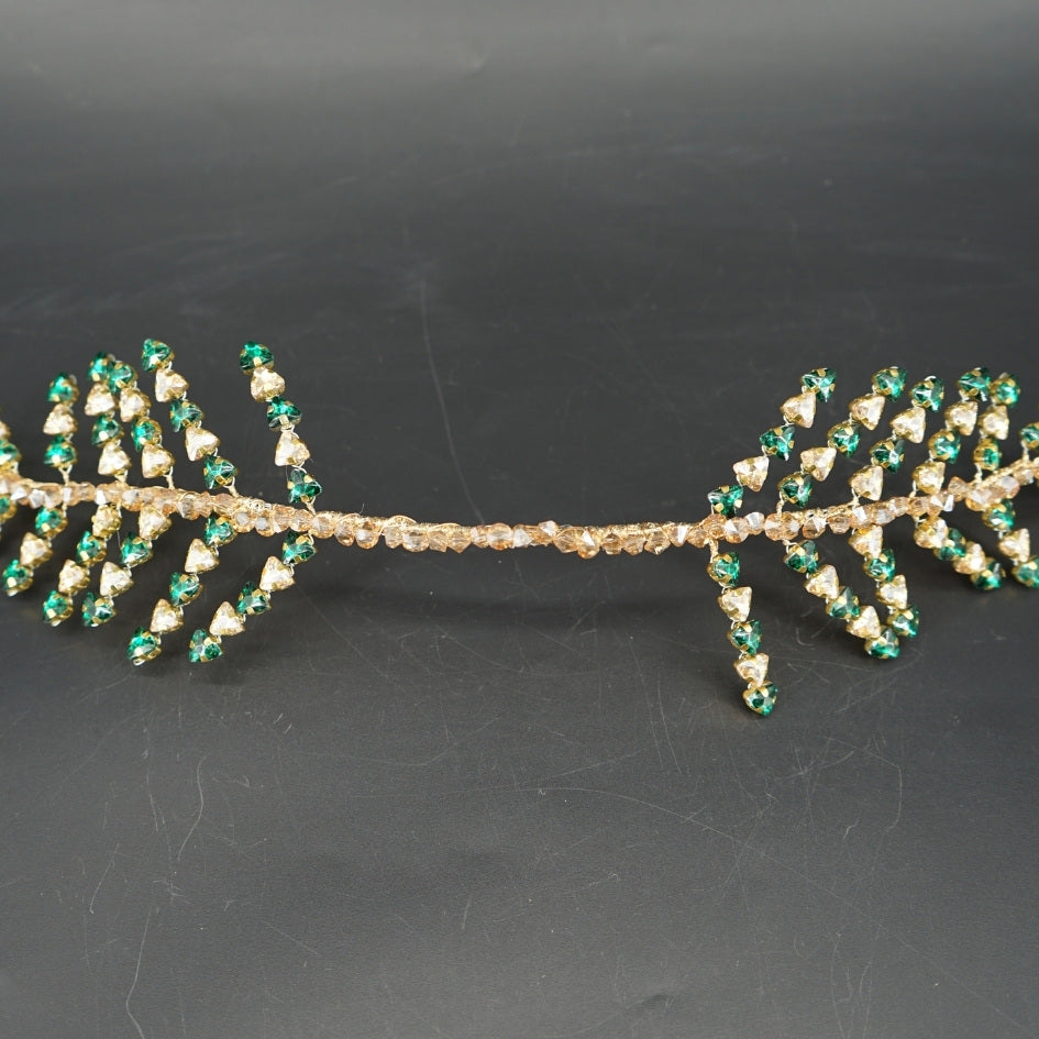 Broche dorée mariage Feuilles d’Émeraude