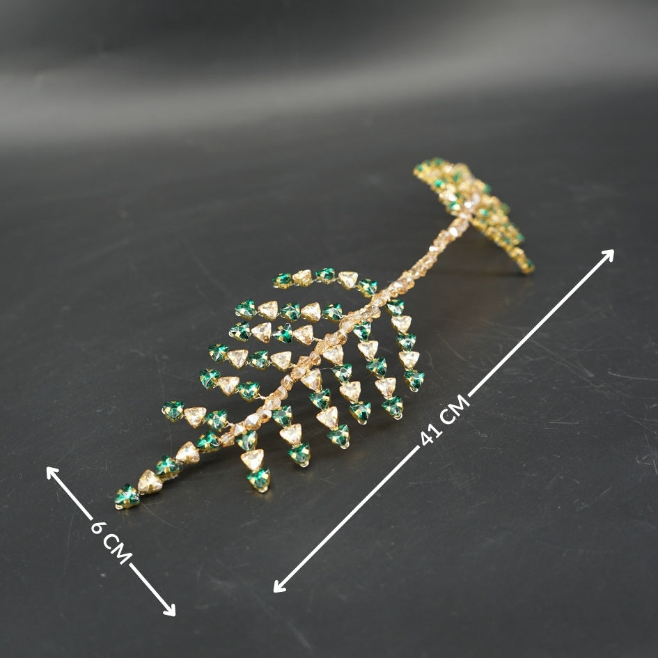 Broche dorée mariage Feuilles d’Émeraude