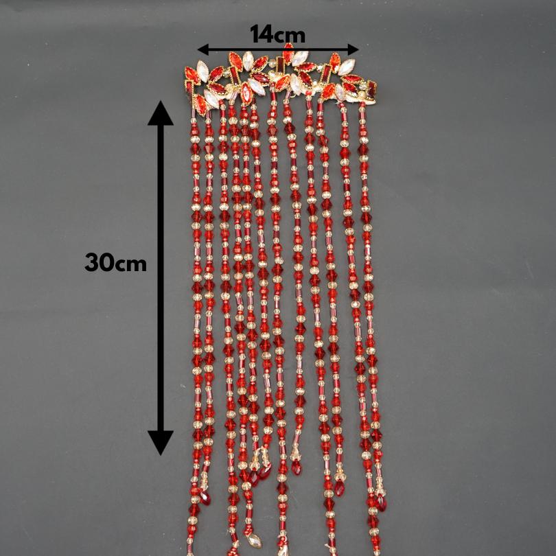 Peigne en perles rouge de cheveux mariée, Peigne de mariage, Peigne à cheveux perle Morceau de cheveux de mariage, Coiffe de mariée, Accessoires de cheveux de mariée, Bijoux de cheveux de mariage
