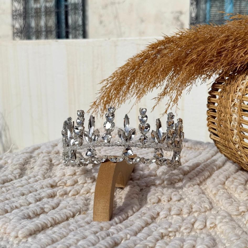 Diadème de Mariée Contemporain en Argent et Cristal