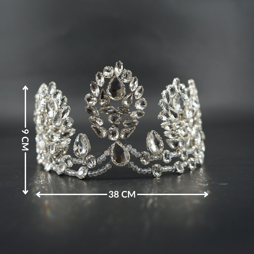 Couronne argentée cristaux luxe mariée