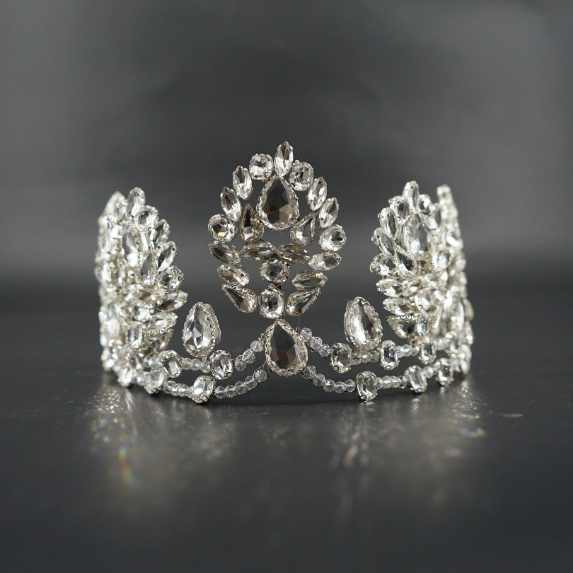 Couronne argentée cristaux luxe mariée