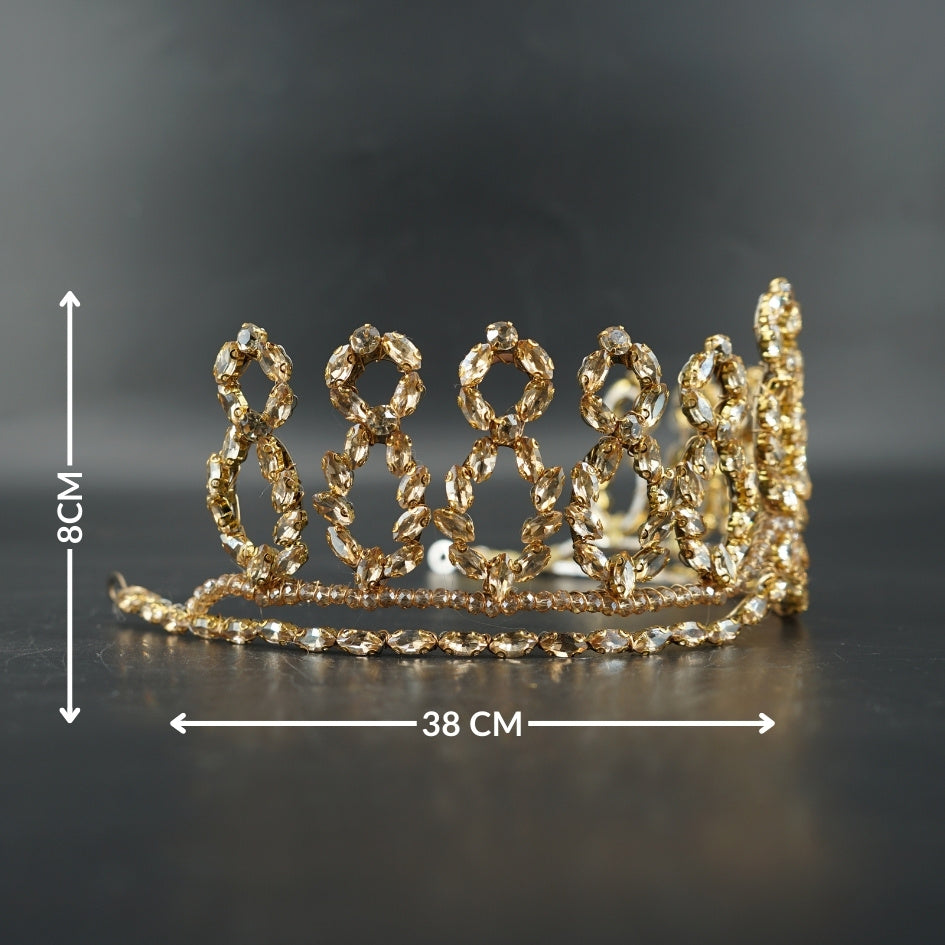 Couronne de mariage dorée à motifs ovales