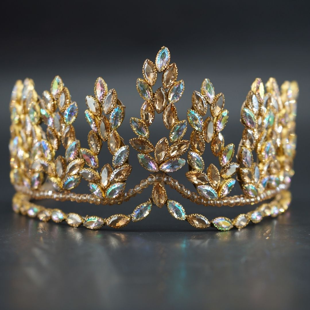 Couronne dorée luxe cristaux mariage