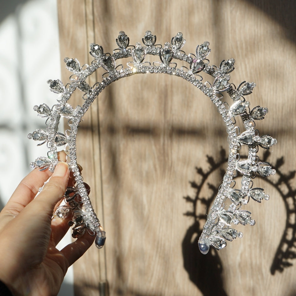 Couronne de mariage modelé double couleur blanc