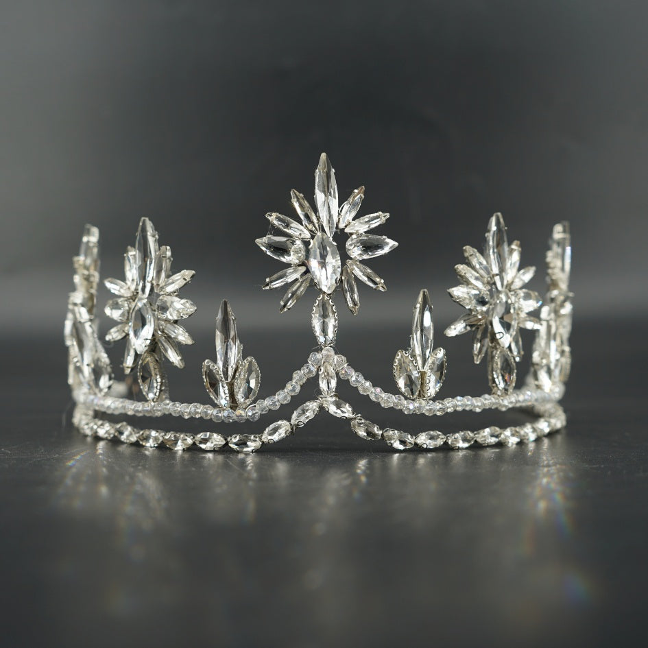 Diadème de Mariée Romantique Cristal et Finition Argent