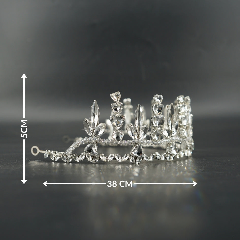 Diadème de Mariée Contemporain en Argent et Cristal