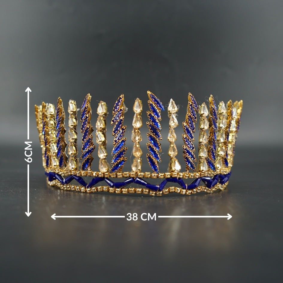 Couronne de mariée luxe bleu royal