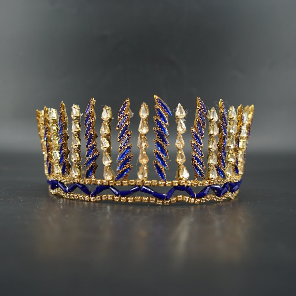 Couronne de mariée luxe bleu royal