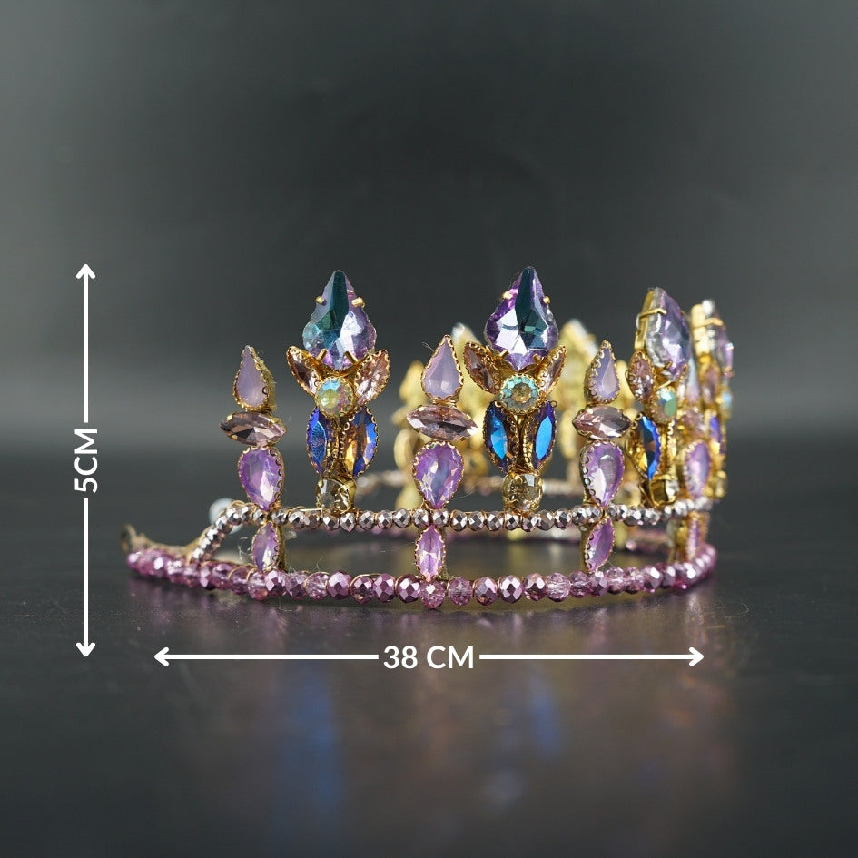 Couronne de mariage mauve et or élégante