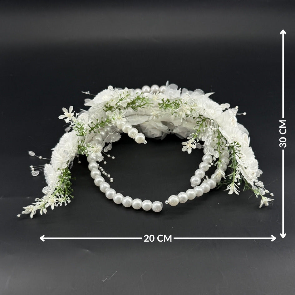 Couronne fleur pour festival couleur beige
