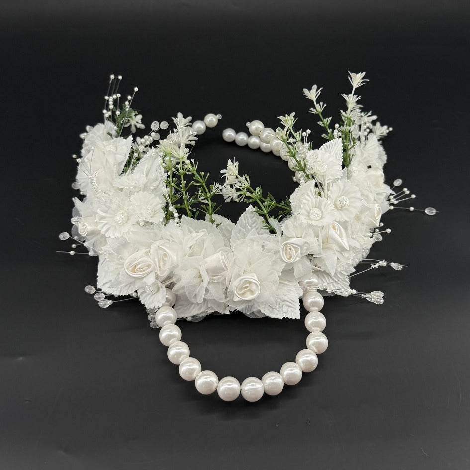Couronne fleur pour festival couleur blanc