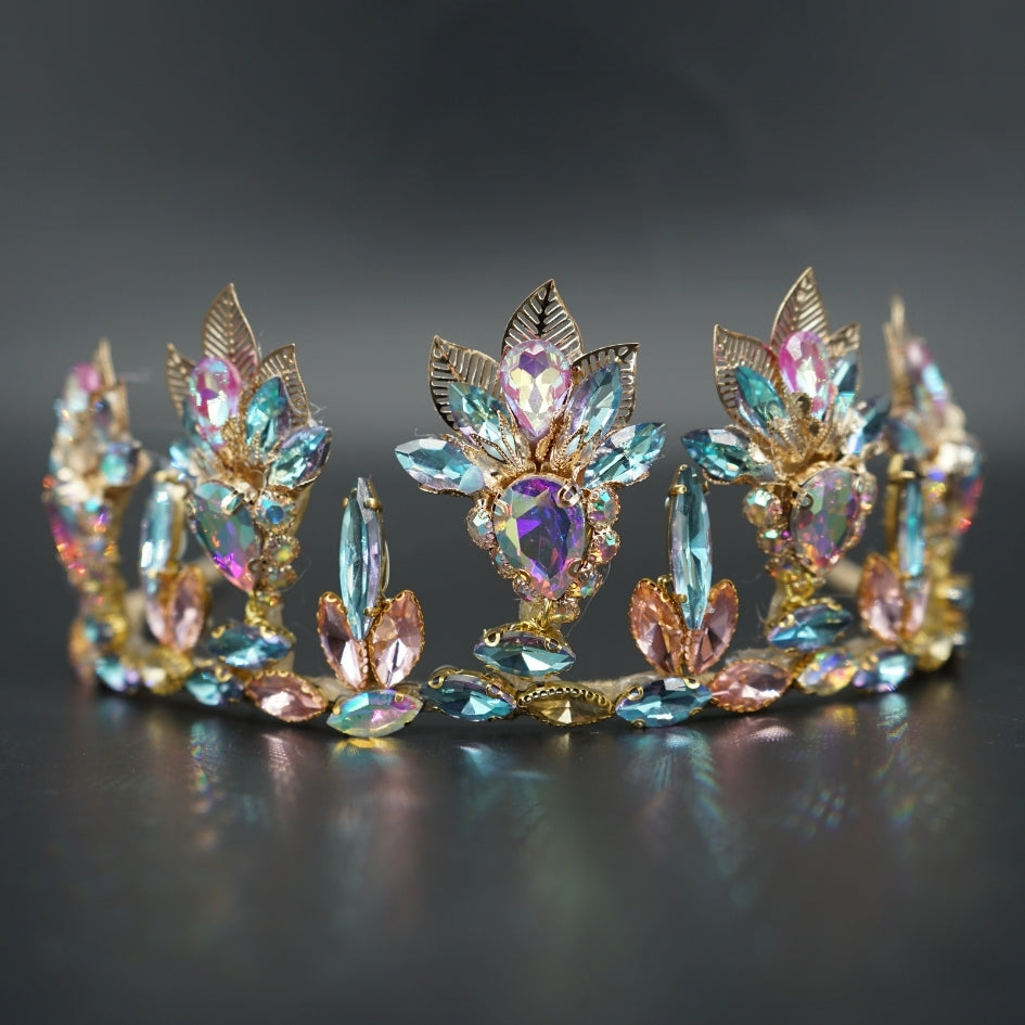 Couronne mariage Bleu avec cristaux scintillants