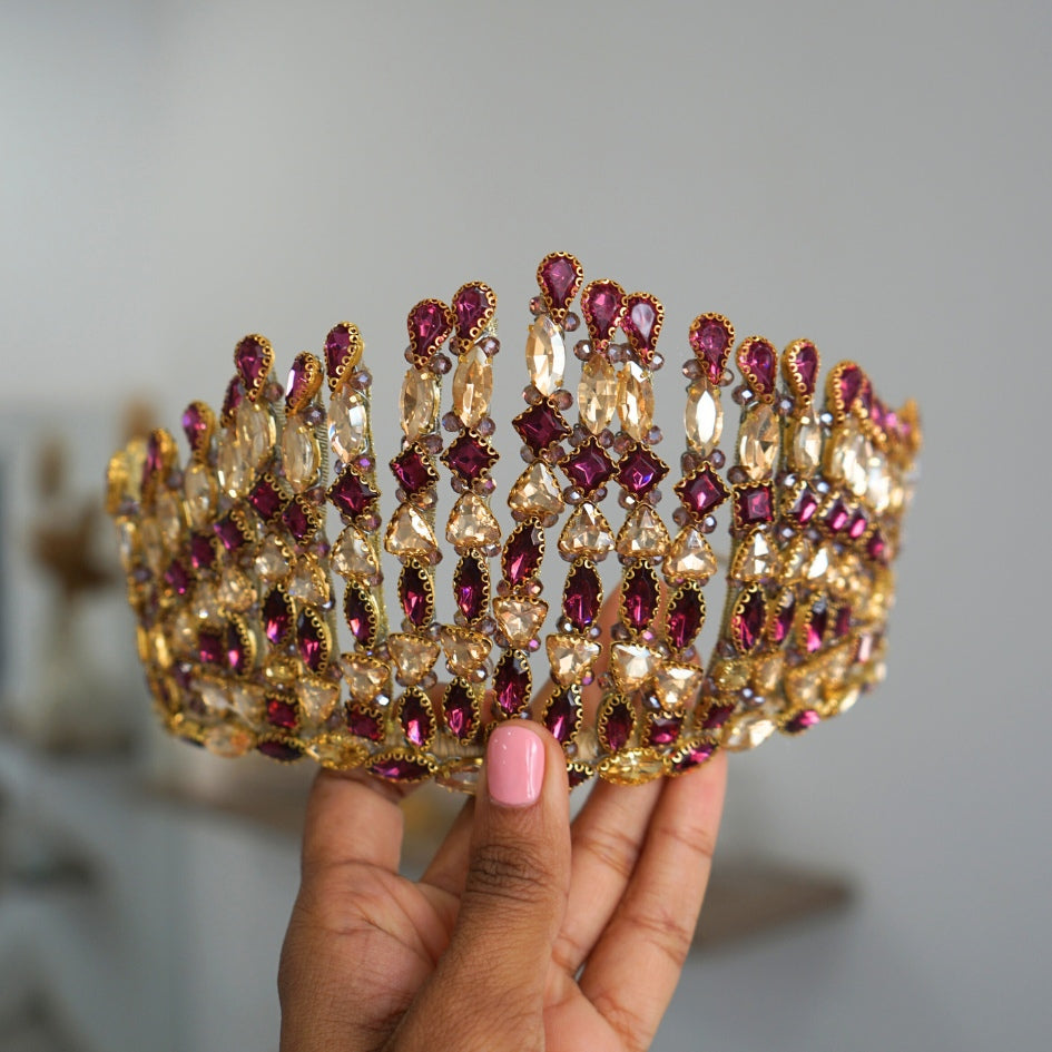 Couronne mariage mauve et dorée - royal scintillant