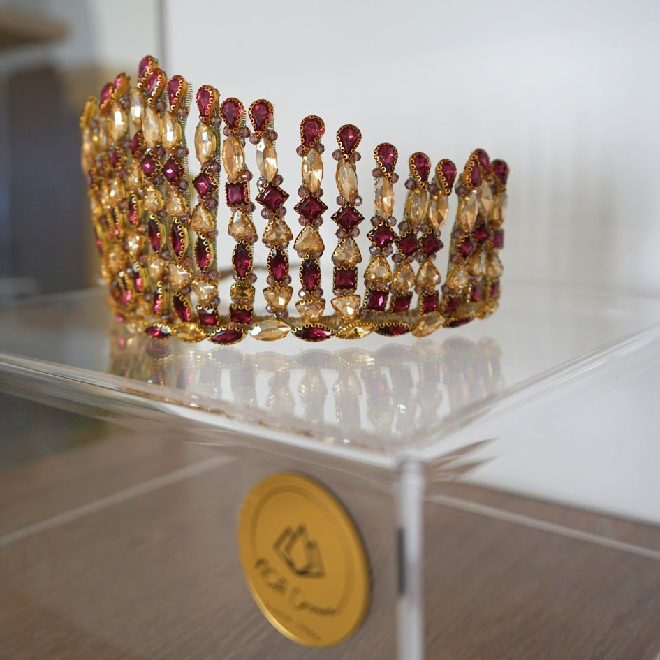 Couronne mariage mauve et dorée - royal scintillant