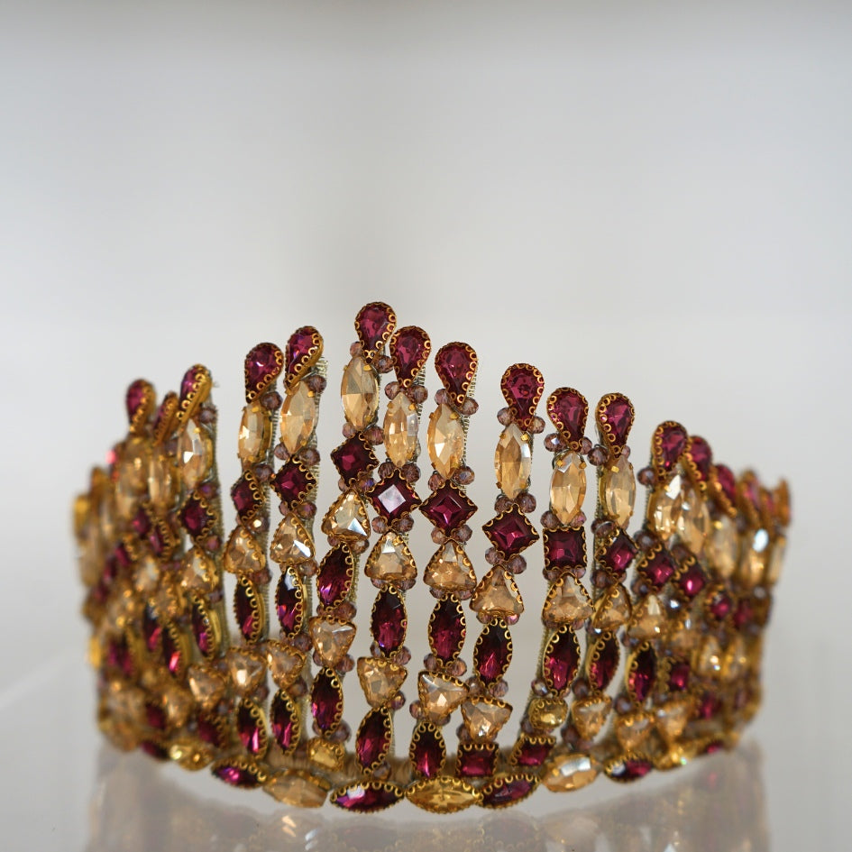 Couronne mariage mauve et dorée - royal scintillant